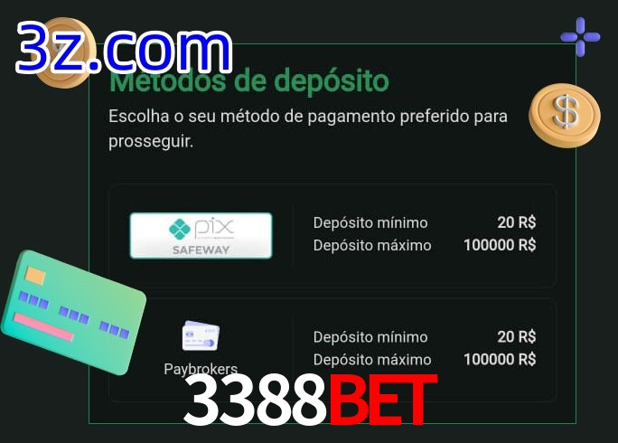 O cassino 3388BET oferece uma grande variedade de métodos de pagamento